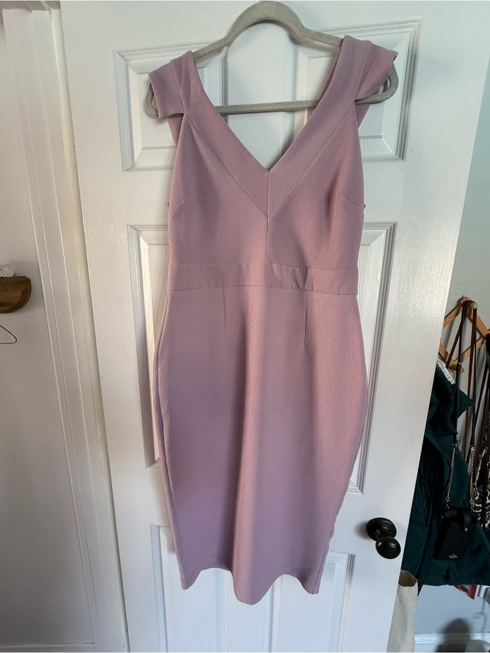 ASOS Lavender V-Neck Midi Sheath Dress